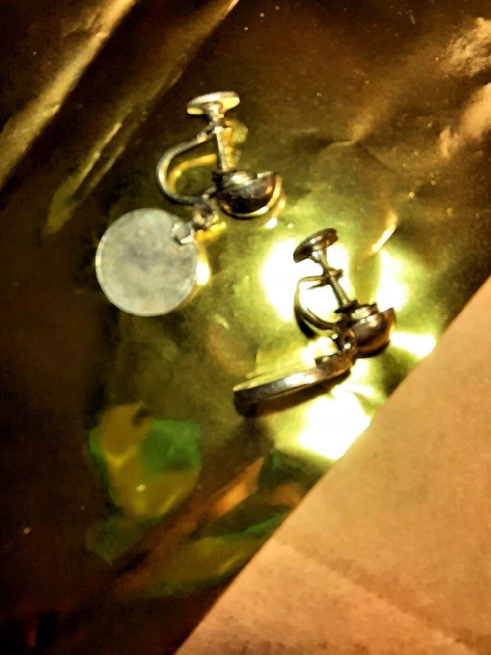 Vintage Silver Disc Screw-Back Earrings